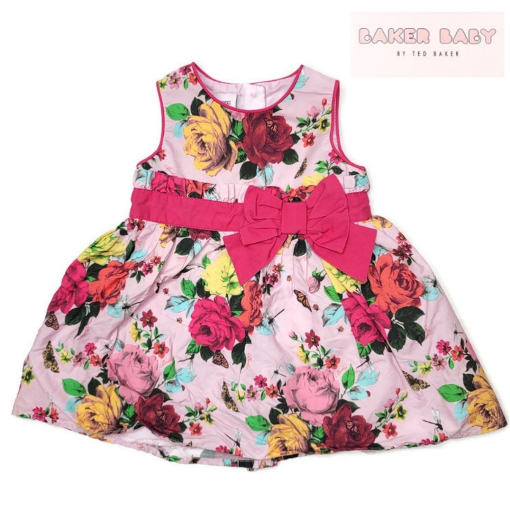 Baker baby by Ted baker floral bow dress size 6-9m